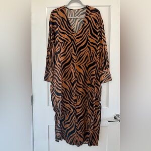 Zebra Print Long Sleeve Dress